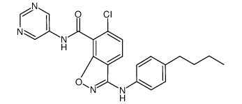 3-(4-butylphenylamino)-6-chloro-N-(pyrimidin-5-yl)benzo[d]isoxazole-7-carboxamide Structure