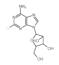 9H-Purin-6-amine, 9-b-D-arabinofuranosyl-2-chloro- structure