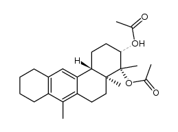 (4aS)-3ξ,4c-Diacetoxy-4t,4ar,7-trimethyl-(12btH)-1,2,3,4,4a,5,6,8,9,10,11,12b-dodekahydro-benz[a]anthracen, 17aβ,17ξ-Diacetoxy-17aα-methyl-Δ5,7,9-anthra-D-homo-androstatrien-17-one Structure