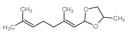 2-(2,6-二甲基-1,5-庚二烯基)-4-甲基-1,3-二氧杂环戊二烯酮结构式