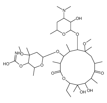 [6-[[6-[4-(dimethylamino)-3-hydroxy-6-methyloxan-2-yl]oxy-14-ethyl-12,13-dihydroxy-7-methoxy-3,5,7,9,11,13-hexamethyl-2,10-dioxo-oxacyclotetradec-4-yl]oxy]-4-methoxy-2,4-dimethyloxan-3-yl] carbamate Structure