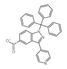 5-硝基-3-(吡啶-4-基)-1-三苯甲游基-1H-吲唑结构式