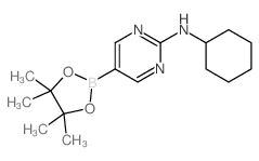 N-环己基-5-(4,4,5,5-四甲基-1,3,2-二恶硼烷-2-基)嘧啶-2-胺结构式