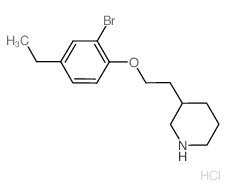 2-Bromo-4-ethylphenyl 2-(3-piperidinyl)ethyl-ether hydrochloride结构式