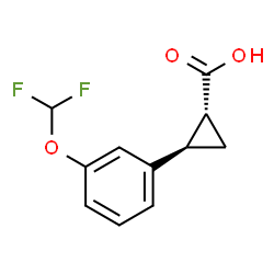 反式-2-(3-(二氟甲氧基)苯基)环丙烷-1-羧酸结构式