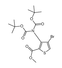 4-溴-3-双(叔丁氧基羰基)氨基-噻吩-2-羧酸甲酯结构式