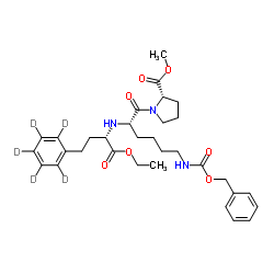 N-Benzyloxycarbonyl (S)-Lisinopril-d5 Ethyl Methyl Diester Structure