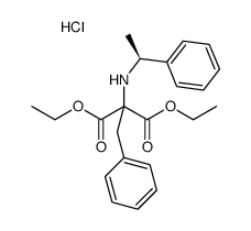 diethyl 2-benzyl-2-(N-((S)-α-methylbenzyl)amino)malonate hydrochloride Structure