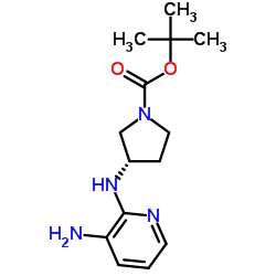tert-butyl (3S)-3-[(3-amino-2-pyridyl)amino]pyrrolidine-1-carboxylate结构式