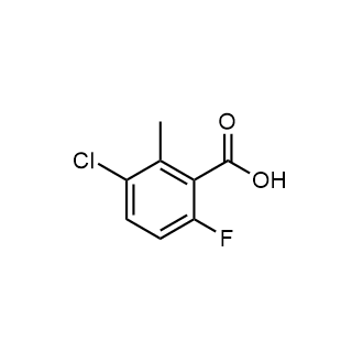 3-氯-6-氟-2-甲基苯甲酸结构式