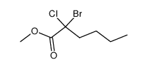 methyl α-bromo-α-chloro-hexanoate Structure