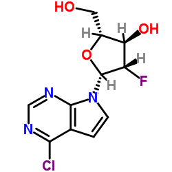 4-Chloro-7-(2-deoxy-2-fluoro-beta-D-arabinofuranosyl)-7H-pyrrolo[2.3-d]pyrimidine Structure