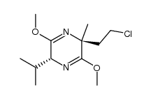 (2R,5S)-5-(2-chloroethyl)-2,5-dihydro-3,6-dimethoxy-2-isopropyl-5-methylpyrazine Structure