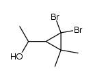 1-(2,2-dibromo-3,3-dimethylcyclopropane)ethanol结构式