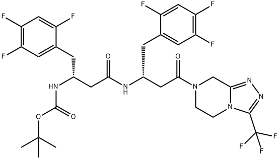 tert-Butyl ((R)-4-Oxo-4-(((R)-4-oxo-4-(3-(trifluoromethyl)-5,6-dihydro-[1,2,4]triazolo[4,3-a]pyrazin-7(8H)-yl)-1-(2,4,5-trifluorophenyl)butan-2-yl)amino)-1-(2,4,5-trifluorophenyl)butan-2-yl)carbamate picture