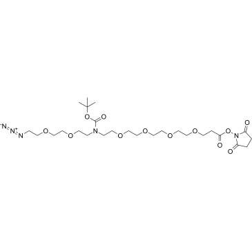 N-(Azido-PEG2)-N-Boc-PEG4-NHS ester Structure