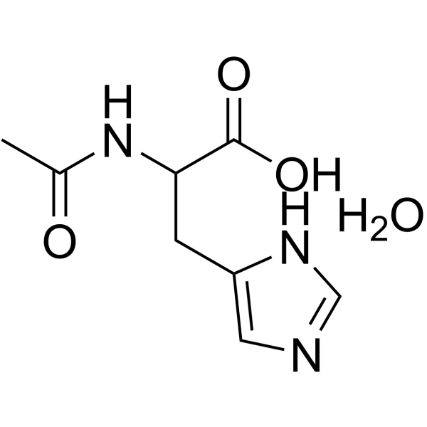 N-乙酰基-DL-组氨酸一水合物结构式