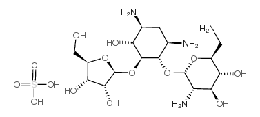 D-Streptamine,O-2,6-diamino-2,6-dideoxy-a-D-glucopyranosyl-(1®4)-O-[b-D-ribofuranosyl-(1®5)]-2-deoxy- structure