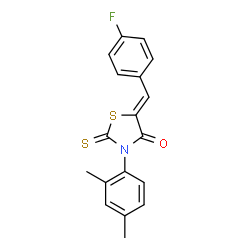 (Z)-3-(2,4-dimethylphenyl)-5-(4-fluorobenzylidene)-2-thioxothiazolidin-4-one结构式