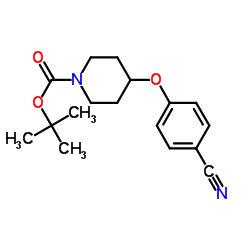 4-(4-氰基苯氧基)哌啶-1-羧酸叔丁酯结构式