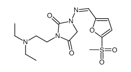 3-[2-(diethylamino)ethyl]-1-[(E)-(5-methylsulfonylfuran-2-yl)methylideneamino]imidazolidine-2,4-dione Structure