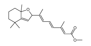 (2E,4E,6E)-7-[(4,4,7a-Trimethyl-2,4,5,6,7,7a-hexahydrobenzofuran)-2-yl]-3-methyl-2,4,6-octatrienoic acid methyl ester结构式