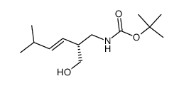 (R,E)-(2-hydroxymethyl-5-methylhex-3-enyl) carbamic acid tert-butyl ester Structure