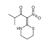 3-methyl-1-nitro-1-(1,3-thiazinan-2-ylidene)butan-2-one Structure