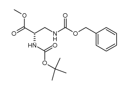 (S)-3-(((苄氧基)羰基)氨基)-2-((叔丁氧羰基)氨基)丙酸甲酯结构式