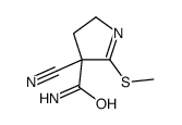 4-cyano-5-methylsulfanyl-2,3-dihydropyrrole-4-carboxamide结构式