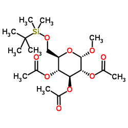 Methyl-6-O-(tert.-butyldimethylsilyl)-2,3,4-tri-O-acetyl-α-D-glucopyranoside结构式
