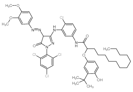 2-(3-tert-butyl-4-hydroxyphenoxy)-N-[4-chloro-3-[[4-[(3,4-dimethoxyphenyl)diazenyl]-5-oxo-1-(2,4,6-trichlorophenyl)-4H-pyrazol-3-yl]amino]phenyl]tetradecanamide Structure