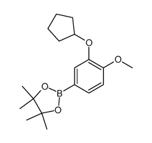 2-(3-(cyclopentyloxy)-4-methoxyphenyl)-4,4,5,5-tetramethyl-1,3,2-dioxaborolane结构式