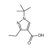 1-tert-butyl-3-ethylpyrazole-4-carboxylic acid结构式