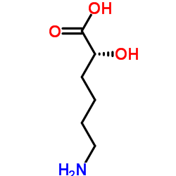 (2R)-6-Amino-2-hydroxyhexanoic acid结构式