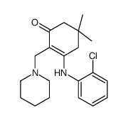 3-(2-chloroanilino)-5,5-dimethyl-2-(piperidin-1-ylmethyl)cyclohex-2-en-1-one结构式