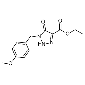 1-(4-甲氧基苄基)-5-氧代-2,5-二氢-1H-1,2,3-三唑-4-羧酸乙酯结构式