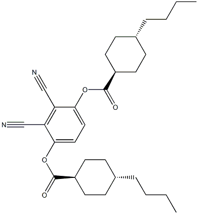 2,3-二氰基-1,4-亚苯基双([反式(反式)]-4-丁基-环己烷羧酸)酯结构式