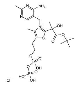 3-((4-amino-2-methylpyrimidin-5-yl)methyl)-2-(1-(tert-butoxy)-2-hydroxy-1-oxopropan-2-yl)-5-(2-((hydroxy(phosphonooxy)phosphoryl)oxy)ethyl)-4-methylthiazol-3-ium chloride结构式