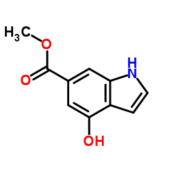 4-羟基-6-甲酸甲酯吲哚结构式