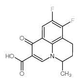 (+/-)-8,9-Difluoro-5-methyl-6,7-dihydro-1-oxo-1H,5H-bnezo[i,j]quinolizine-2-carboxylic acid Structure