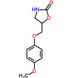 5-[(4-Methoxyphenoxy)methyl]-1,3-oxazolidin-2-one结构式