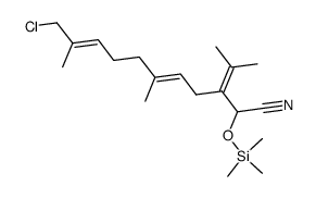 (5E,9E)-11-chloro-6,10-dimethyl-3-(propan-2-ylidene)-2-((trimethylsilyl)oxy)undeca-5,9-dienenitrile Structure