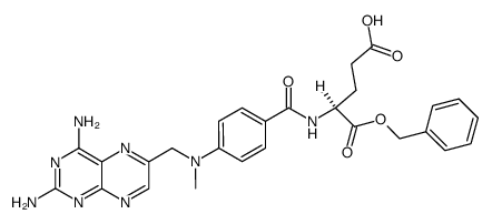 2-{4-[(2,4-diamino-6-pteridinylmethyl)methylamino]benzoylamino}pentanedioic acid 1-benzyl ester Structure