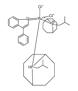 DICHLORO-(3-PHENYL-1H-INDEN-1-YLIDENE)BIS(ISOBUTYLPHOBANE)RUTHENIUM(II) Structure