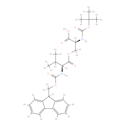 O-((((9H-荧光素-9-基)甲氧基)羰)-L-val基)-N-(叔丁氧羰基)-L-丝氨酸结构式