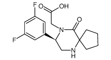 6,9-Diazaspiro[4.5]decane-9-acetic acid, 8-(3,5-difluorophenyl)-10-oxo-, (8R)结构式