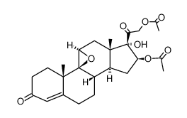 16β,21-diacetoxy-9,11β-epoxy-17-hydroxy-9β-pregn-4-ene-3,20-dione结构式