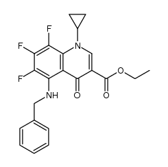ethyl 5-(benzylamino)-1-cyclopropyl-6,7,8-trifluoro-4(1H)-oxoquinoline-3-carboxylate结构式