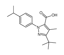 5-tert-butyl-4-methyl-2-(4-propan-2-ylphenyl)pyrazole-3-carboxylic acid结构式